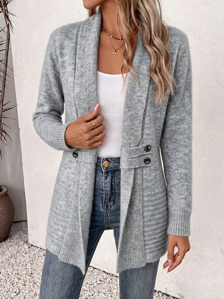 Xalviere | Cardigan Elegante para Senhoras - Frente Aberta & Cintura Ajustada