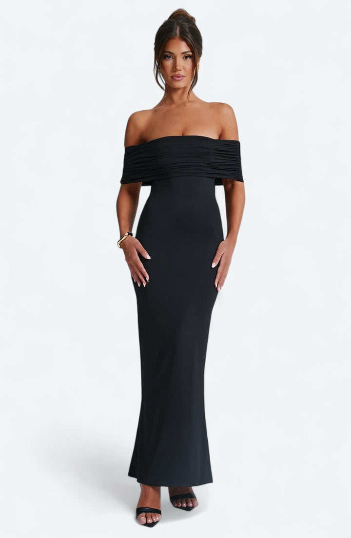 Tindra | Elegante Robe Longue Bardot