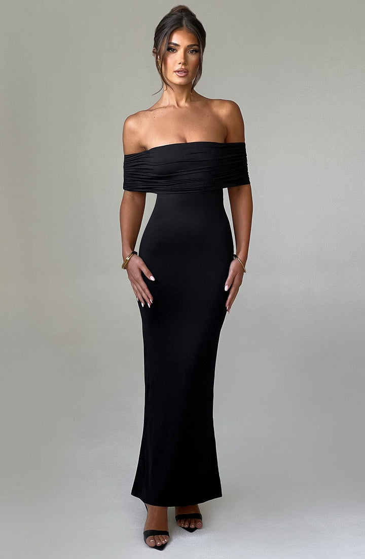 Tindra | Elegante Robe Longue Bardot