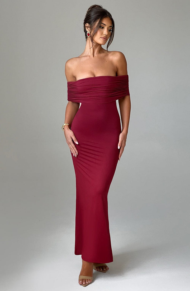 Tindra | Elegante Robe Longue Bardot