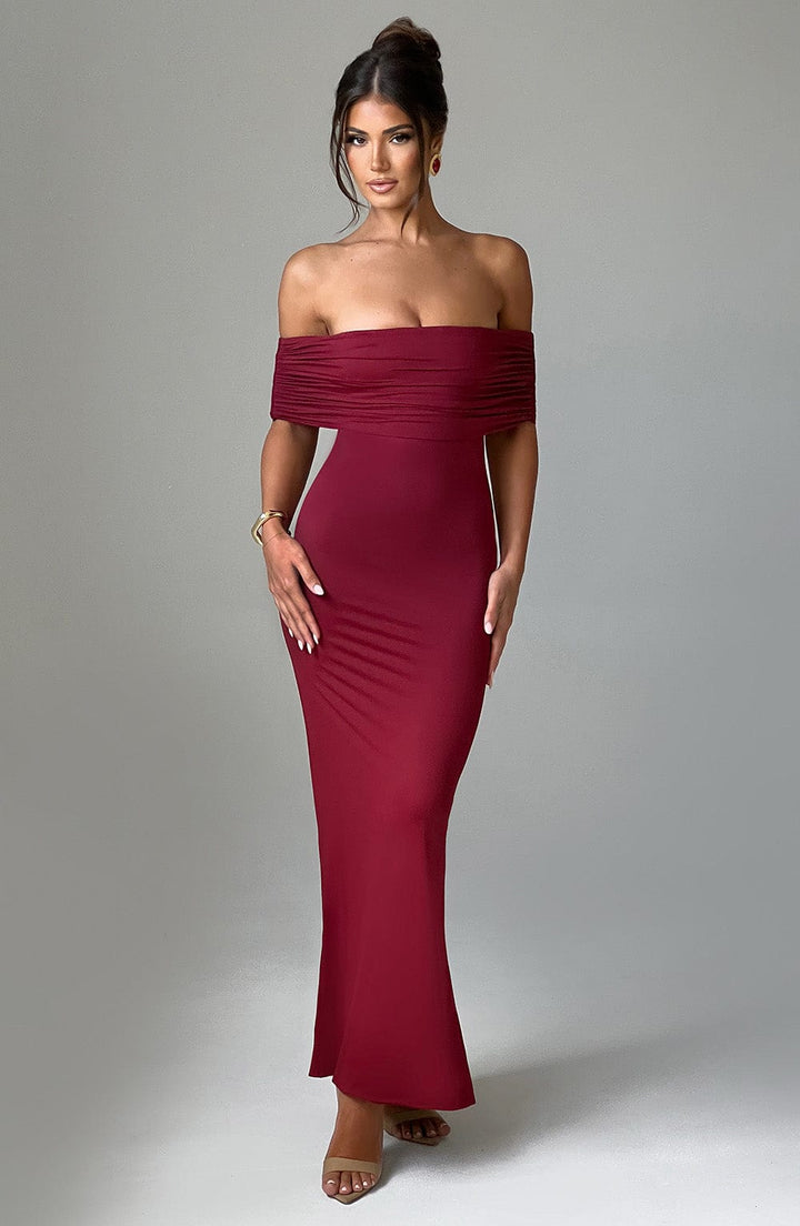 Tindra | Elegante Robe Longue Bardot