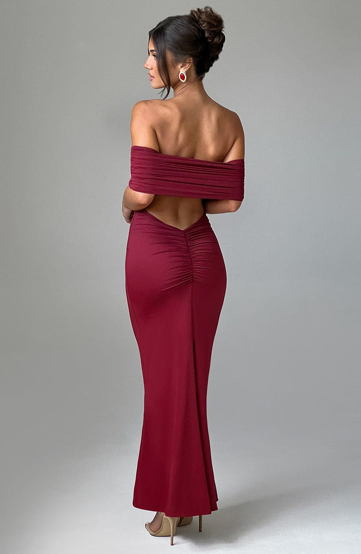 Tindra | Elegante Robe Longue Bardot