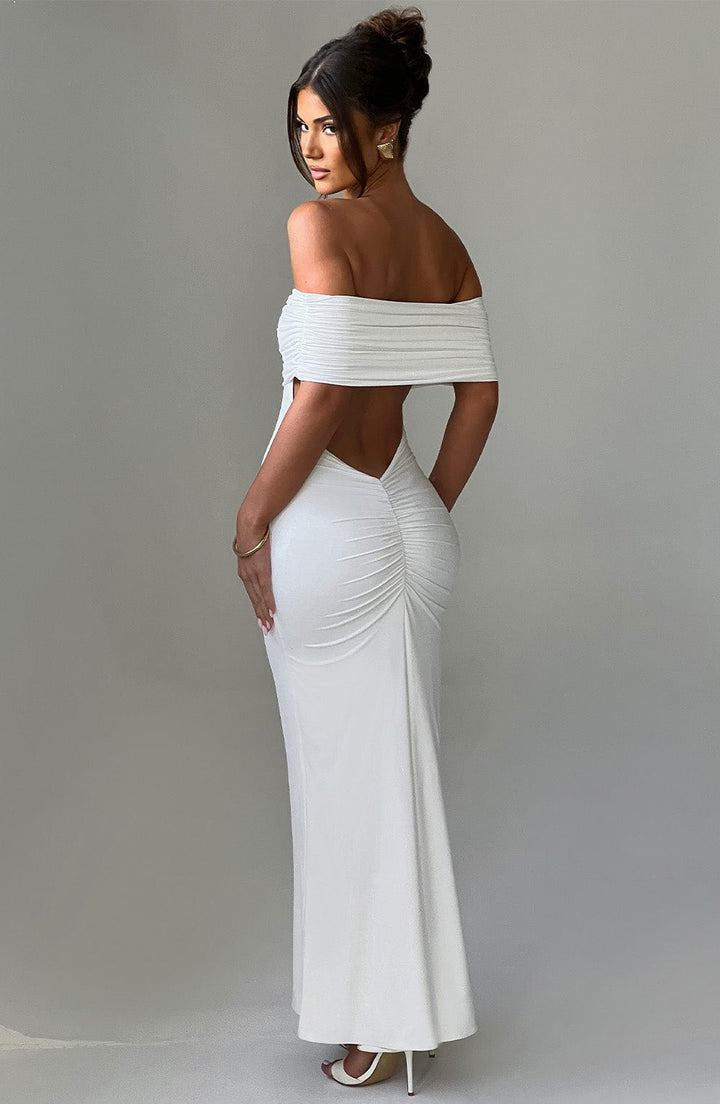 Tindra | Elegante Robe Longue Bardot
