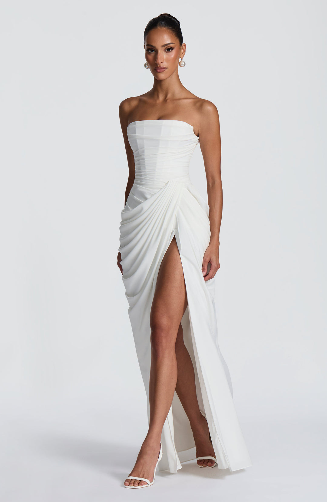 Vestido Longo com Corpete e Abertura - Estilo Palavra de Honra