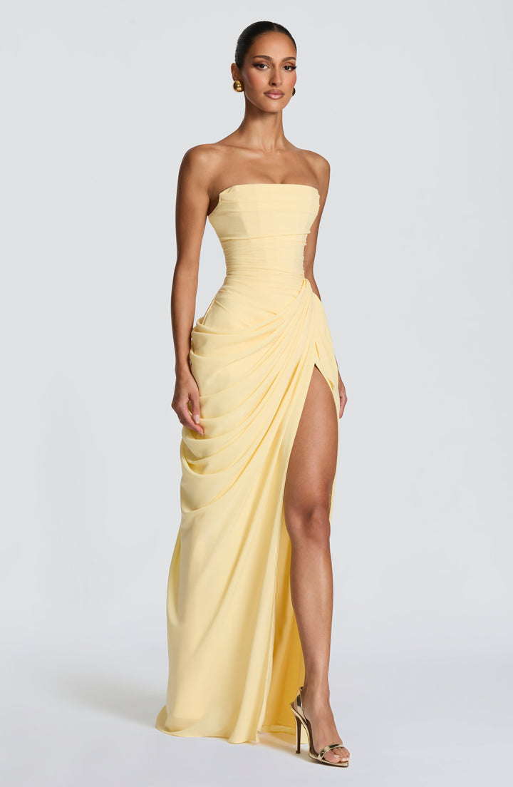 Vestido Longo com Corpete e Abertura - Estilo Palavra de Honra