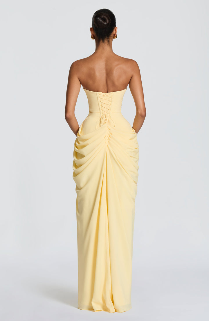 Vestido Longo com Corpete e Abertura - Estilo Palavra de Honra