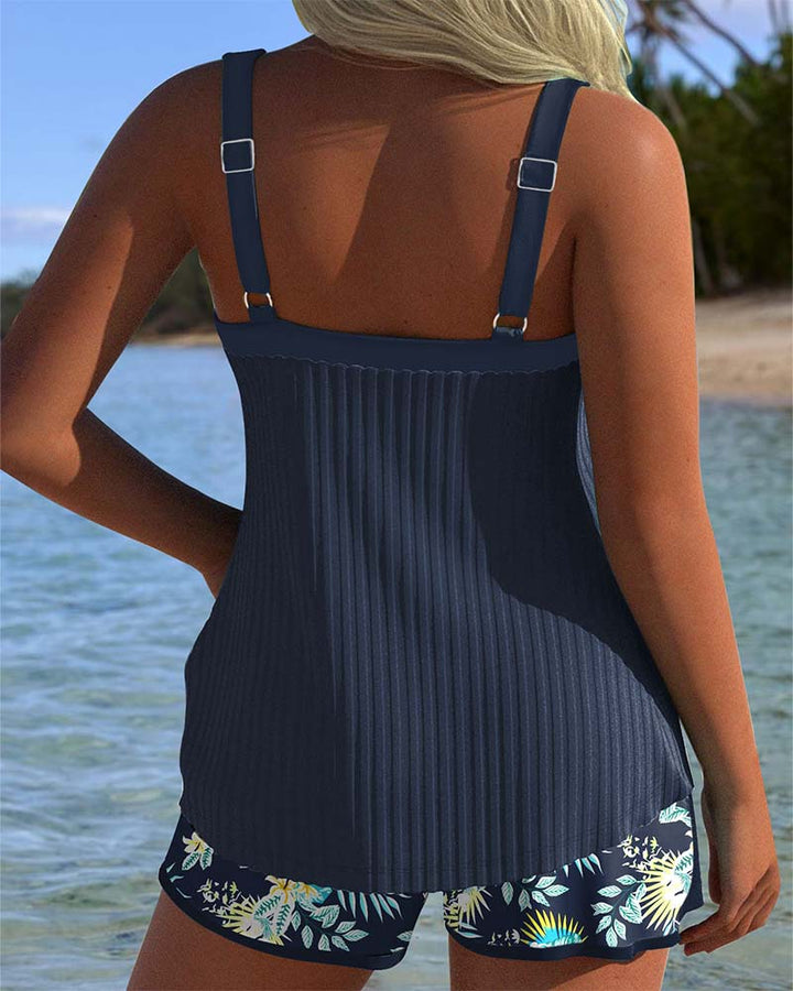 Laluna® | Tankini riscado com calções de praia em dois peças