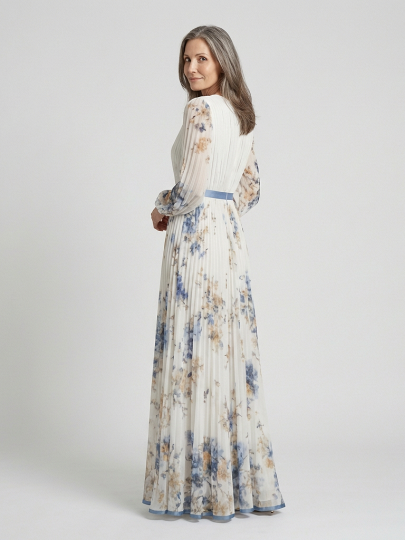 Anaïs | Vestido Maxi Floral com Mangas Longas