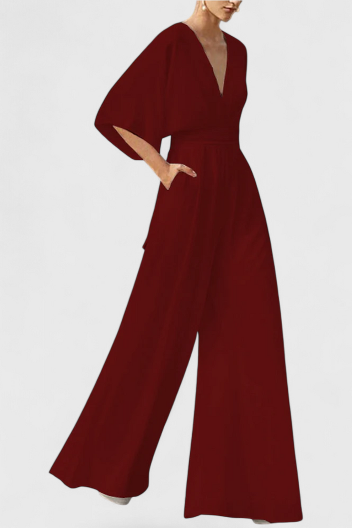 Elegante Macacão com Decote em V