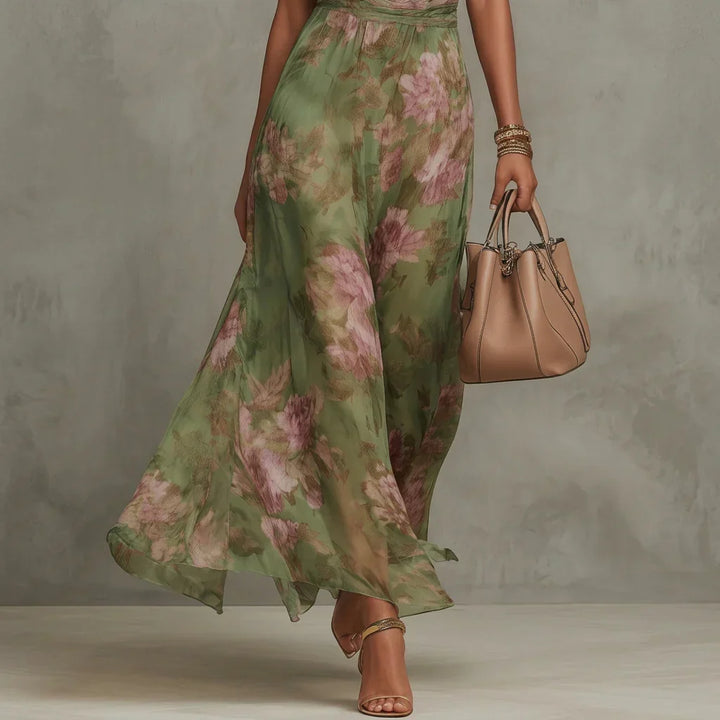 Vestido midi com decote em halter