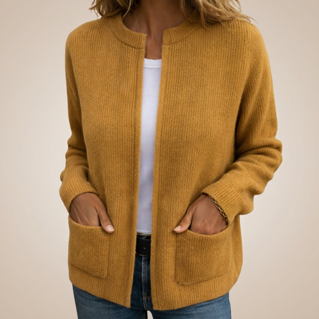 Colette | Colete Zippado em Malha Quente com Bolso