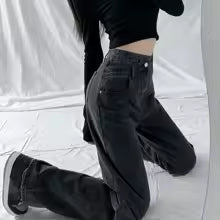 Jeans de Cintura Alta con Corte Recto