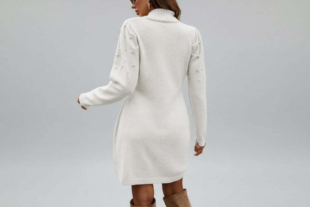 Largo Vestido de Punto con Mangas