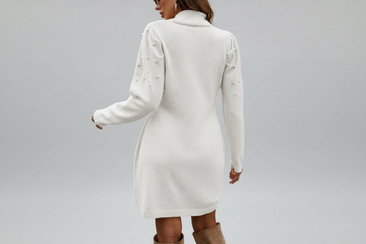 Largo Vestido de Punto con Mangas