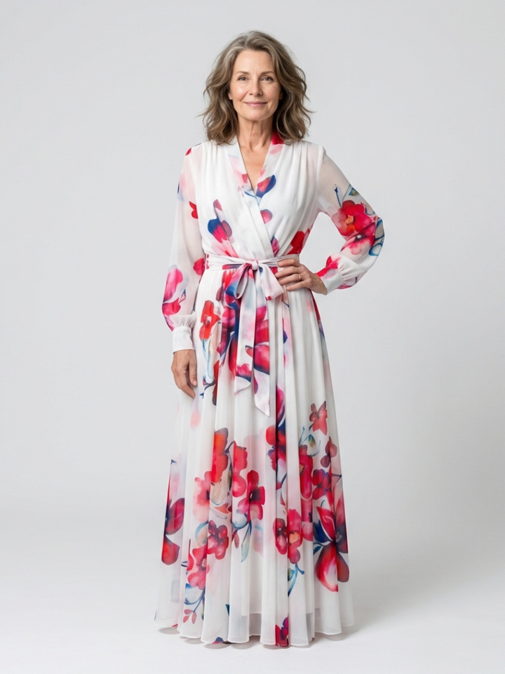 Manon | Vestido maxi de mangas longas floral