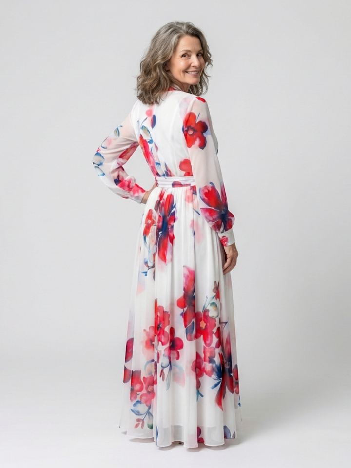 Manon | Vestido maxi de mangas longas floral