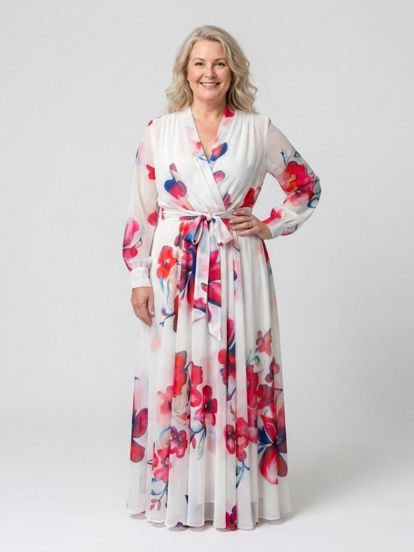 Manon | Vestido maxi de mangas longas floral