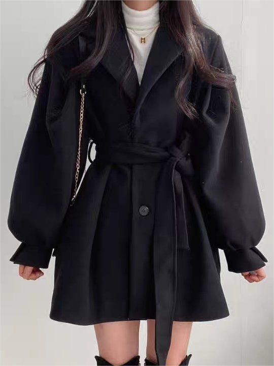 Soho Feminine Dress Coat with Belt